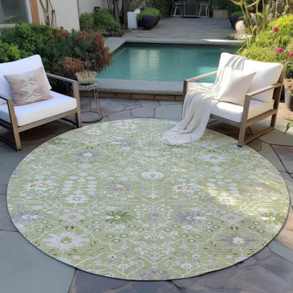 Elara Green Washable Indoor-Outdoor Rug-Outdoor Rugs-LOOMLAN Rugs-LOOMLAN