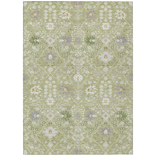 Elara Green Washable Indoor-Outdoor Rug-Outdoor Rugs-LOOMLAN Rugs-2'6" x 3'10"-LOOMLAN