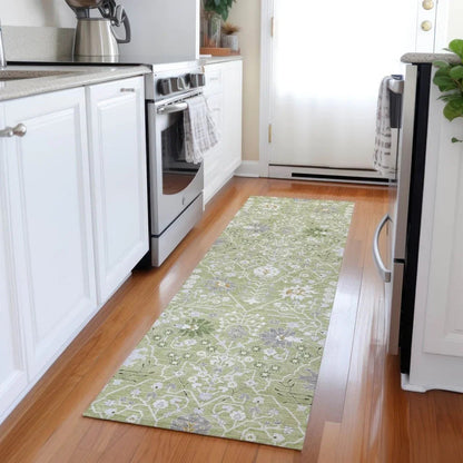 Elara Green Washable Indoor-Outdoor Rug-Outdoor Rugs-LOOMLAN Rugs-LOOMLAN