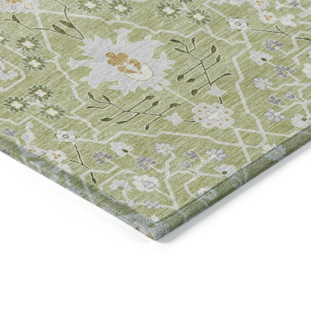 Elara Green Washable Indoor-Outdoor Rug-Outdoor Rugs-LOOMLAN Rugs-LOOMLAN
