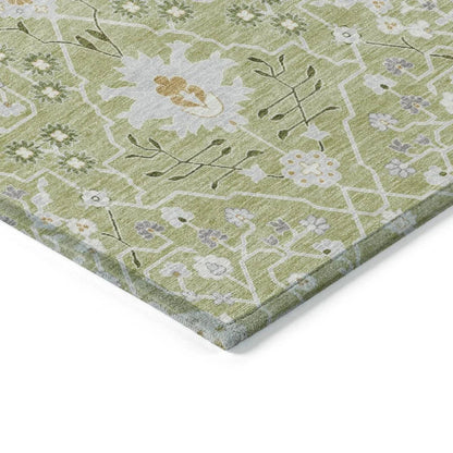 Elara Green Washable Indoor-Outdoor Rug-Outdoor Rugs-LOOMLAN Rugs-LOOMLAN