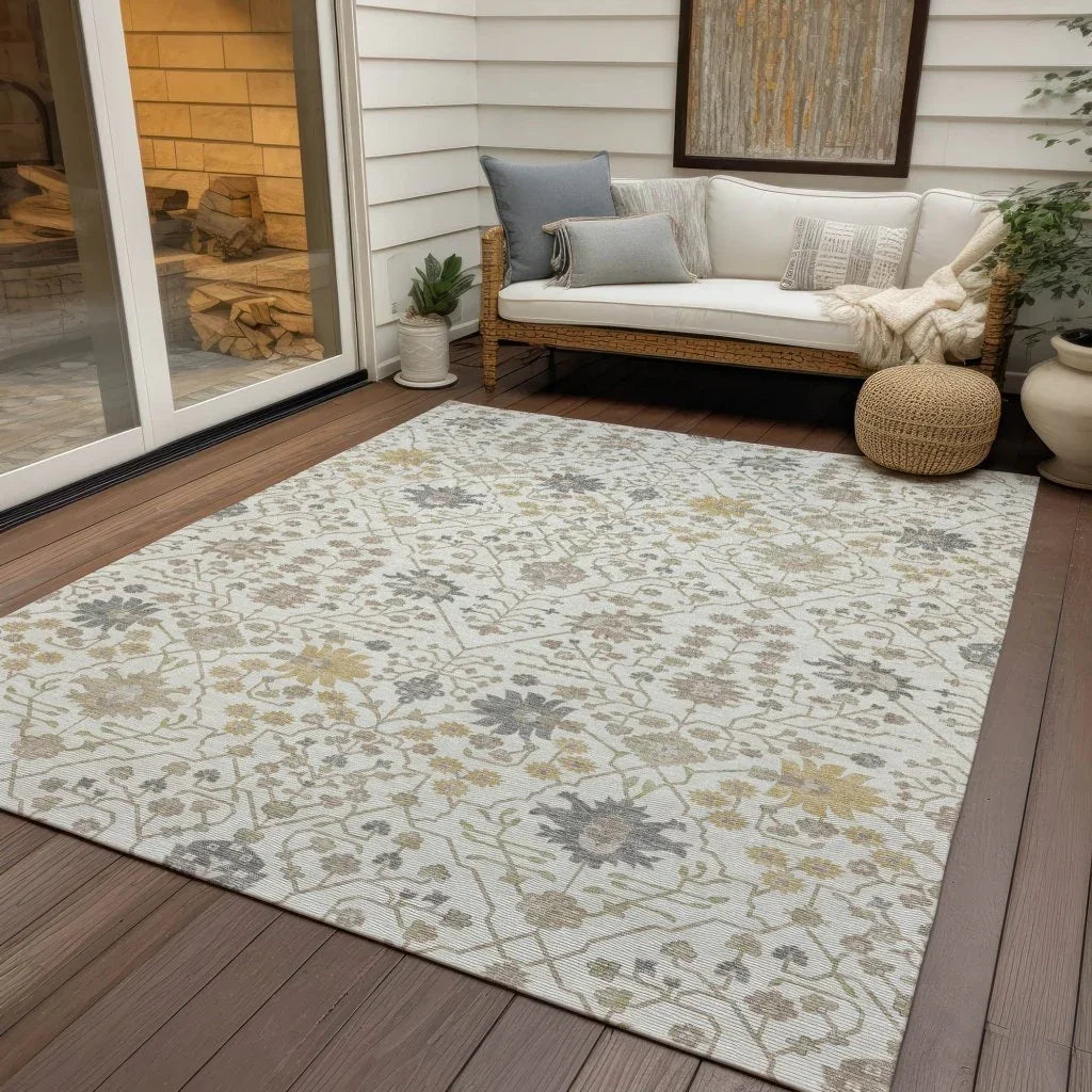 Elara Ivory Washable Indoor-Outdoor Rug-Outdoor Rugs-LOOMLAN Rugs-LOOMLAN