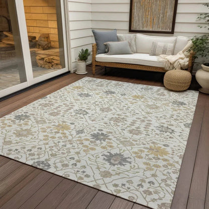 Elara Ivory Washable Indoor-Outdoor Rug-Outdoor Rugs-LOOMLAN Rugs-LOOMLAN