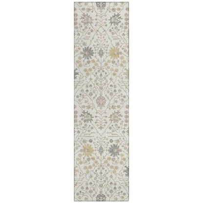 Elara Ivory Washable Indoor-Outdoor Rug-Outdoor Rugs-LOOMLAN Rugs-2'3" x 7'6"-LOOMLAN