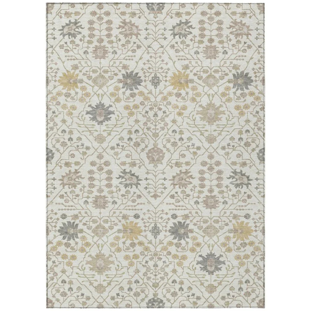 Elara Ivory Washable Indoor-Outdoor Rug-Outdoor Rugs-LOOMLAN Rugs-2'6" x 3'10"-LOOMLAN