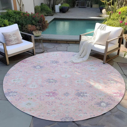 Elara Pink Washable Indoor-Outdoor Rug-Outdoor Rugs-LOOMLAN Rugs-LOOMLAN