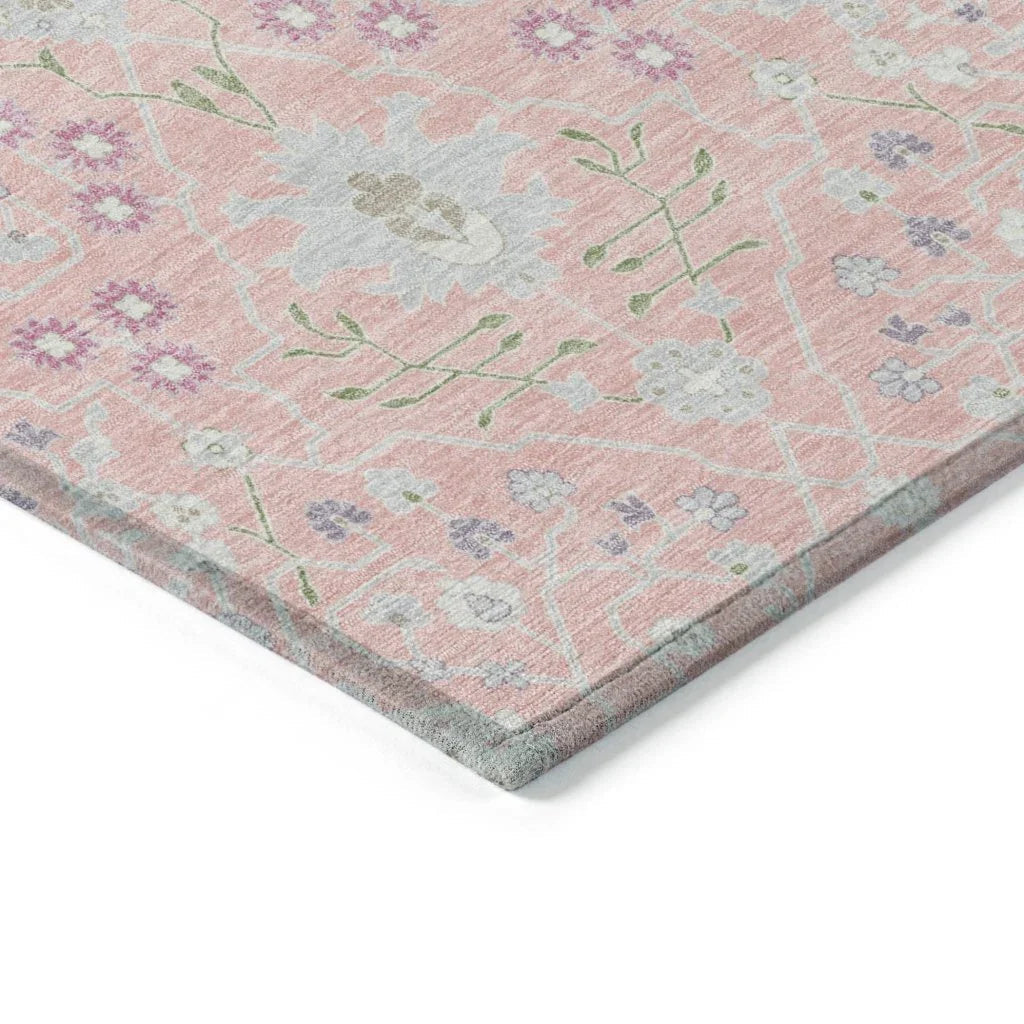 Elara Pink Washable Indoor-Outdoor Rug-Outdoor Rugs-LOOMLAN Rugs-LOOMLAN