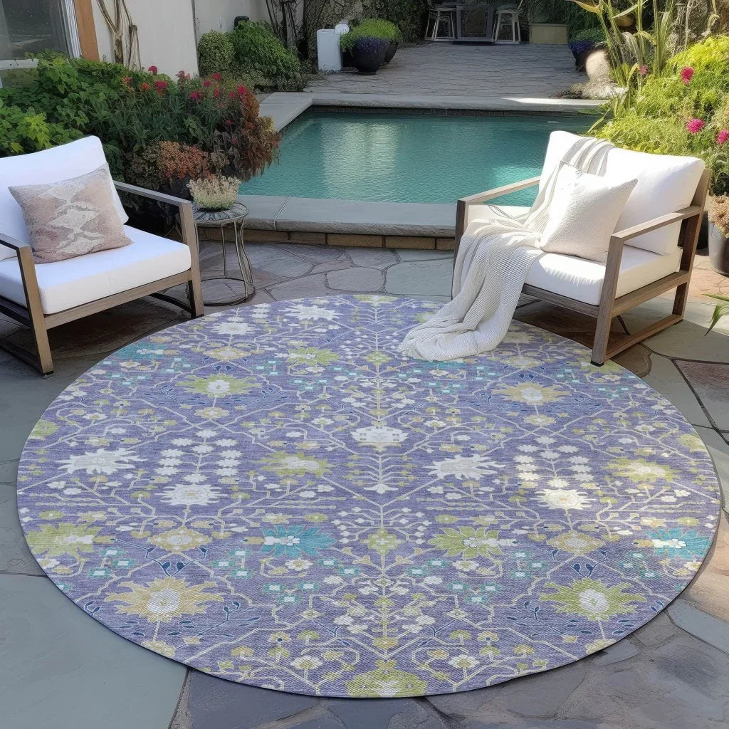 Elara Purple Washable Indoor-Outdoor Rug-Outdoor Rugs-LOOMLAN Rugs-LOOMLAN