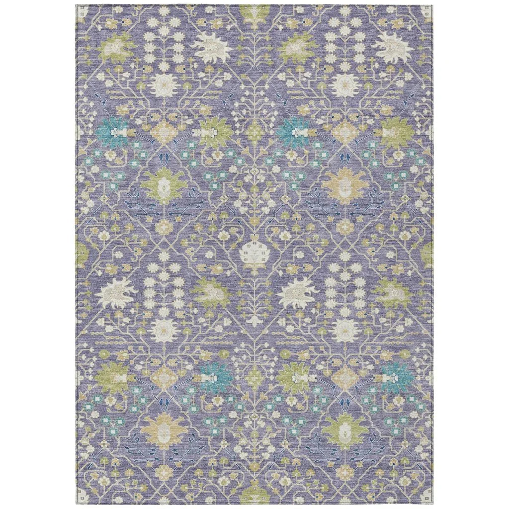 Elara Purple Washable Indoor-Outdoor Rug-Outdoor Rugs-LOOMLAN Rugs-2'6" x 3'10"-LOOMLAN