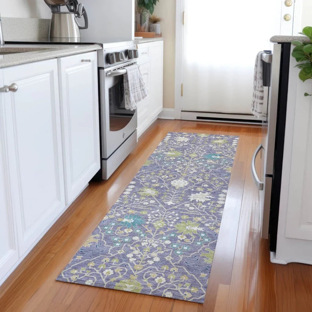 Elara Purple Washable Indoor-Outdoor Rug-Outdoor Rugs-LOOMLAN Rugs-LOOMLAN