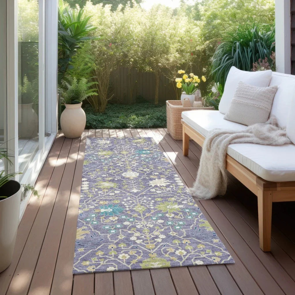 Elara Purple Washable Indoor-Outdoor Rug-Outdoor Rugs-LOOMLAN Rugs-LOOMLAN