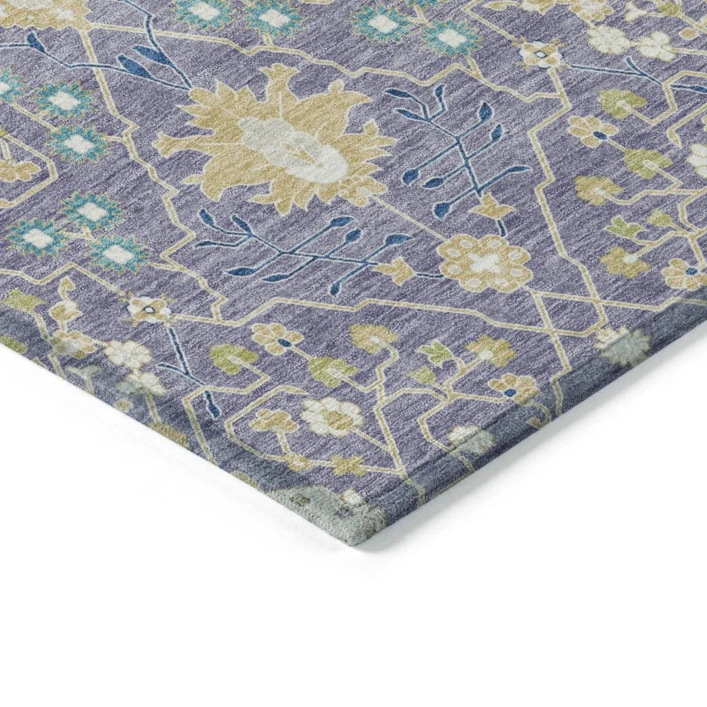 Elara Purple Washable Indoor-Outdoor Rug-Outdoor Rugs-LOOMLAN Rugs-LOOMLAN