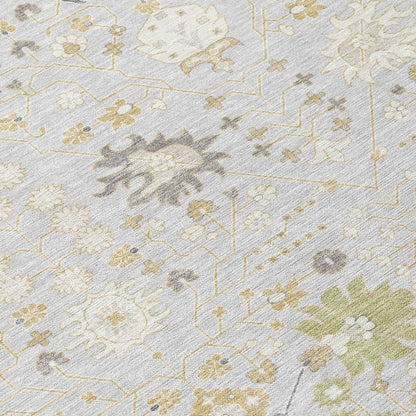 Elara Silver Washable Indoor-Outdoor Rug-Outdoor Rugs-LOOMLAN Rugs-LOOMLAN