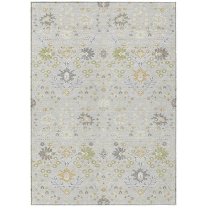 Elara Silver Washable Indoor-Outdoor Rug-Outdoor Rugs-LOOMLAN Rugs-2'6" x 3'10"-LOOMLAN