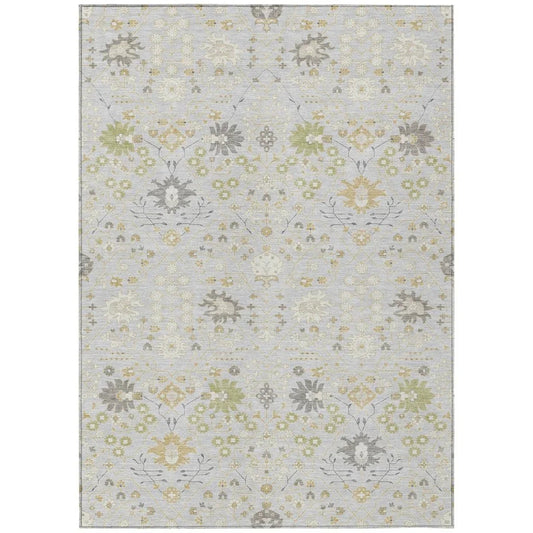 Elara Silver Washable Indoor-Outdoor Rug-Outdoor Rugs-LOOMLAN Rugs-2'6" x 3'10"-LOOMLAN