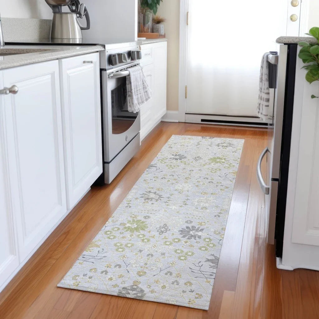 Elara Silver Washable Indoor-Outdoor Rug-Outdoor Rugs-LOOMLAN Rugs-LOOMLAN