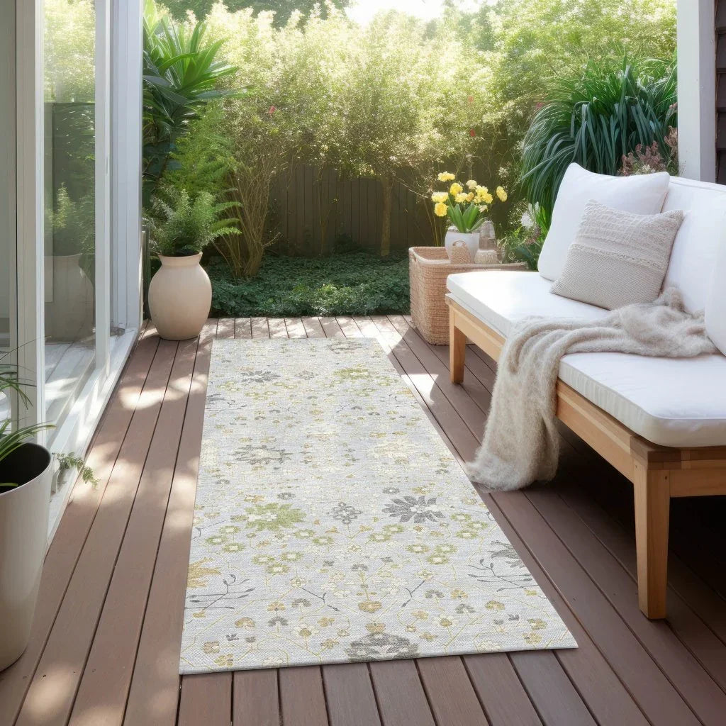 Elara Silver Washable Indoor-Outdoor Rug-Outdoor Rugs-LOOMLAN Rugs-LOOMLAN