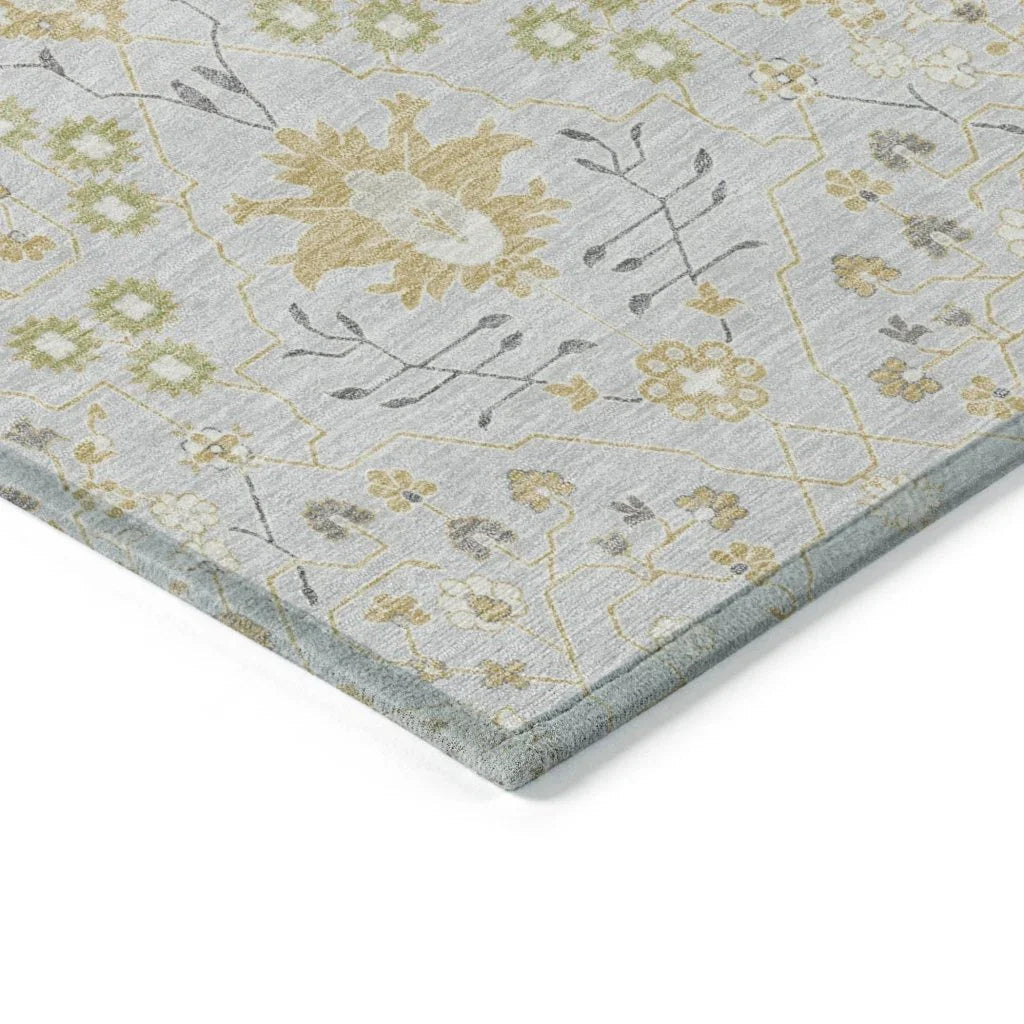 Elara Silver Washable Indoor-Outdoor Rug-Outdoor Rugs-LOOMLAN Rugs-LOOMLAN