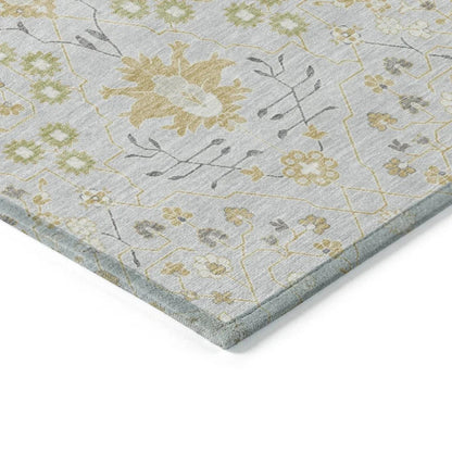 Elara Silver Washable Indoor-Outdoor Rug-Outdoor Rugs-LOOMLAN Rugs-LOOMLAN