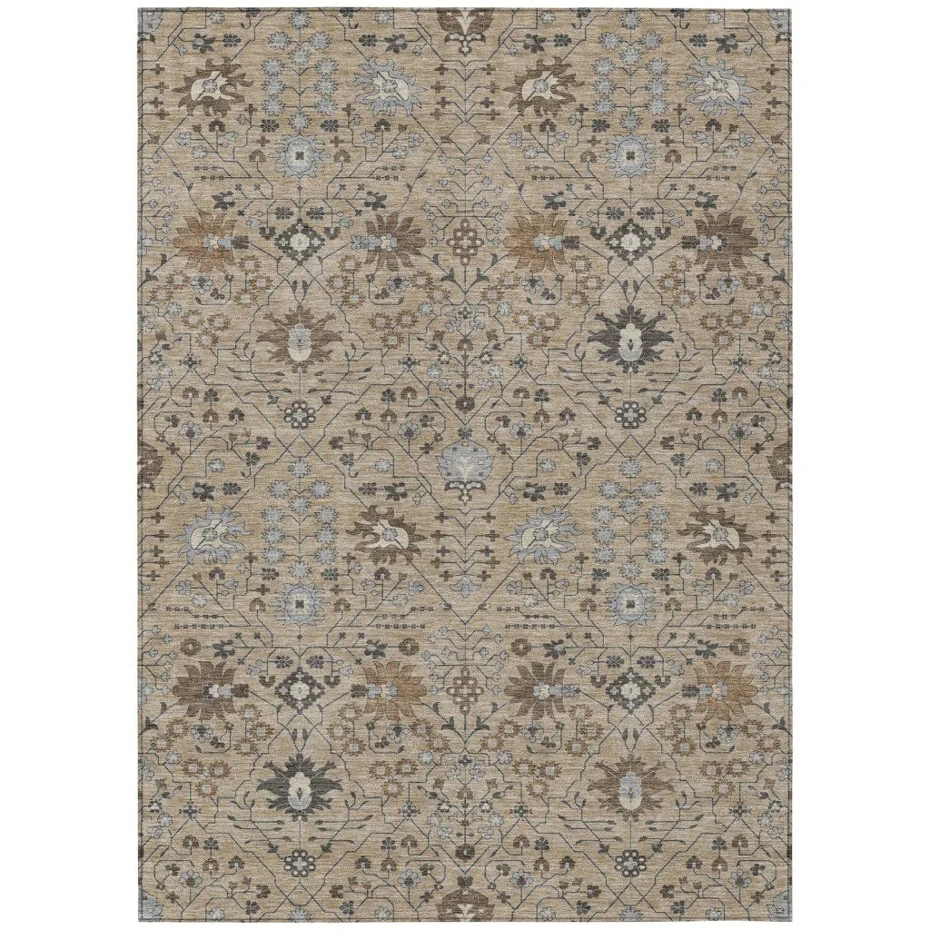 Elara Taupe Washable Indoor-Outdoor Rug-Outdoor Rugs-LOOMLAN Rugs-2'6" x 3'10"-LOOMLAN