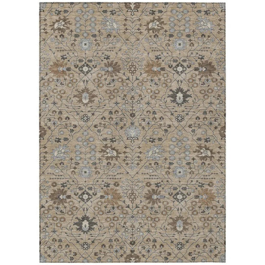 Elara Taupe Washable Indoor-Outdoor Rug-Outdoor Rugs-LOOMLAN Rugs-2'6" x 3'10"-LOOMLAN