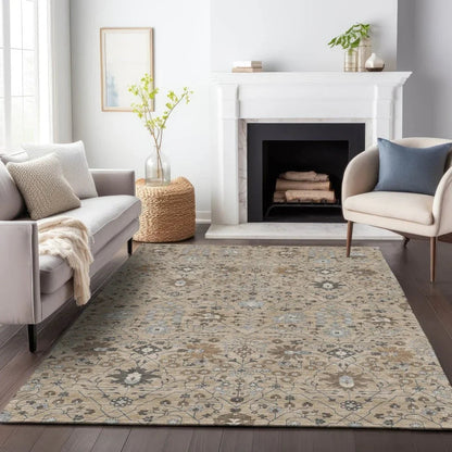 Elara Taupe Washable Indoor-Outdoor Rug-Outdoor Rugs-LOOMLAN Rugs-LOOMLAN