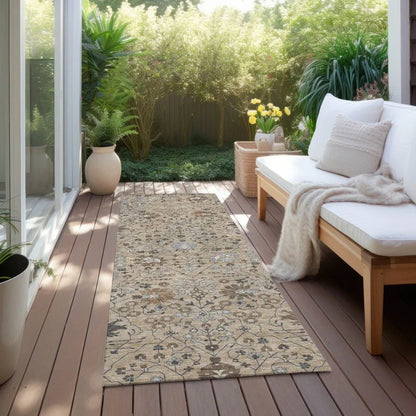 Elara Taupe Washable Indoor-Outdoor Rug-Outdoor Rugs-LOOMLAN Rugs-LOOMLAN