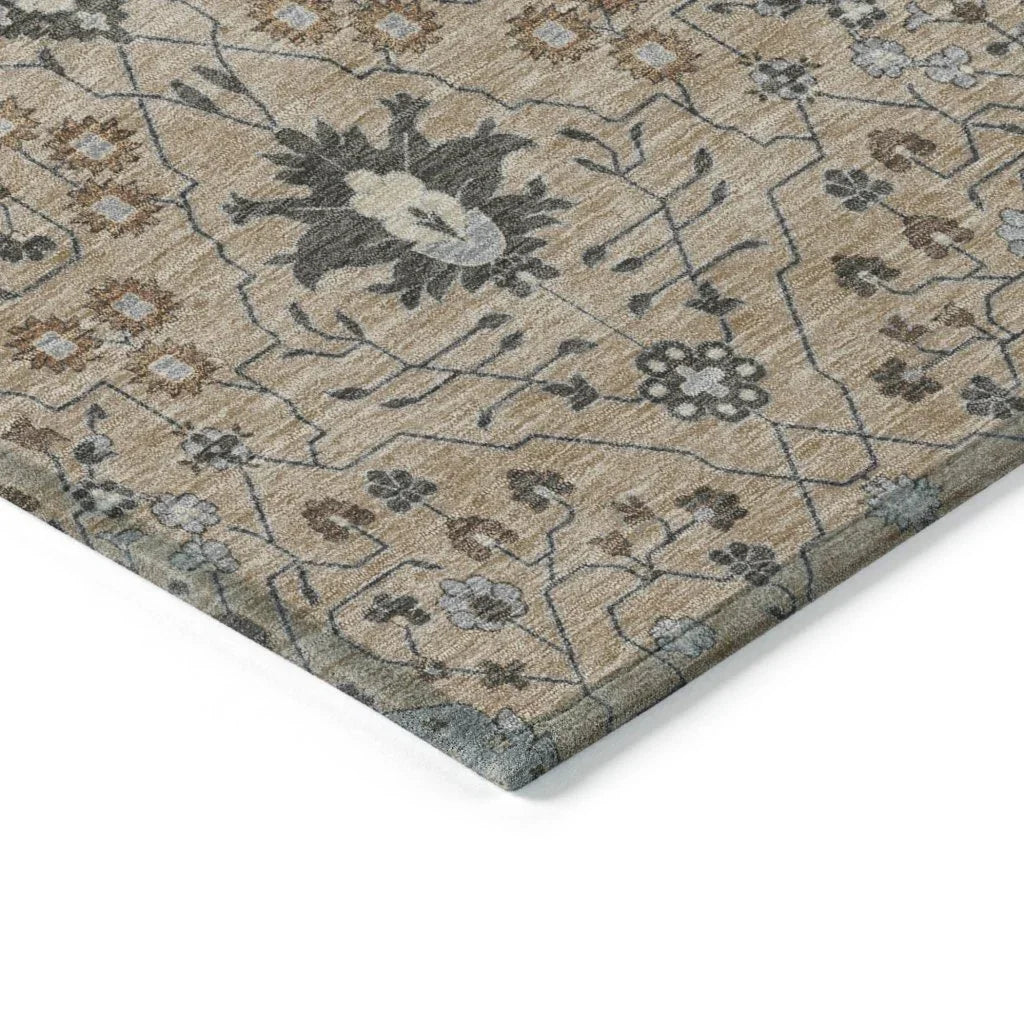Elara Taupe Washable Indoor-Outdoor Rug-Outdoor Rugs-LOOMLAN Rugs-LOOMLAN