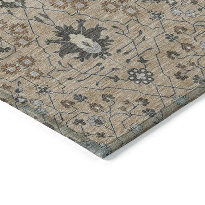 Elara Taupe Washable Indoor-Outdoor Rug-Outdoor Rugs-LOOMLAN Rugs-LOOMLAN