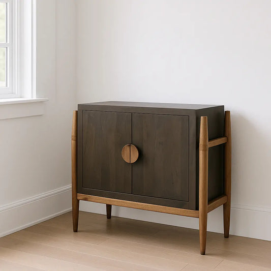 Elaran Wooden Dark Brown Accent Cabinet