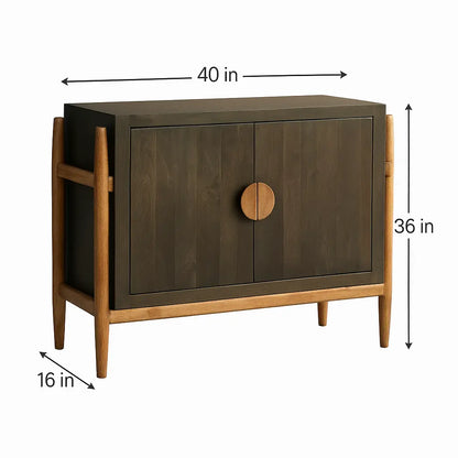 Elaran Wooden Dark Brown Accent Cabinet