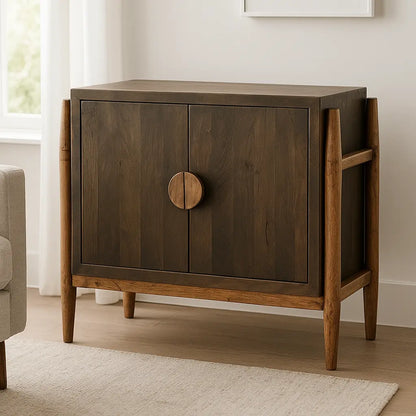 Elaran Wooden Dark Brown Accent Cabinet