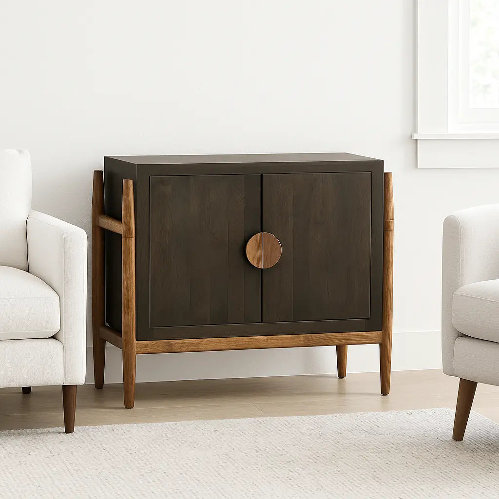 Elaran Wooden Dark Brown Accent Cabinet