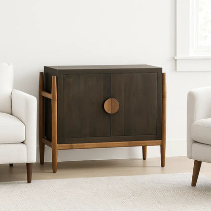 Elaran Wooden Dark Brown Accent Cabinet