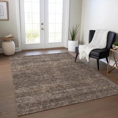 Elaria Brown Washable Indoor - Outdoor Rug - LOOMLAN - LOOMLAN Rugs - Outdoor Rugs