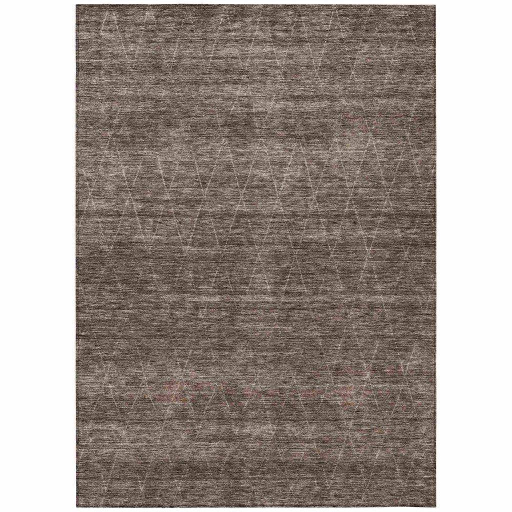 Elaria Brown Washable Indoor - Outdoor Rug - LOOMLAN - LOOMLAN Rugs - Outdoor Rugs