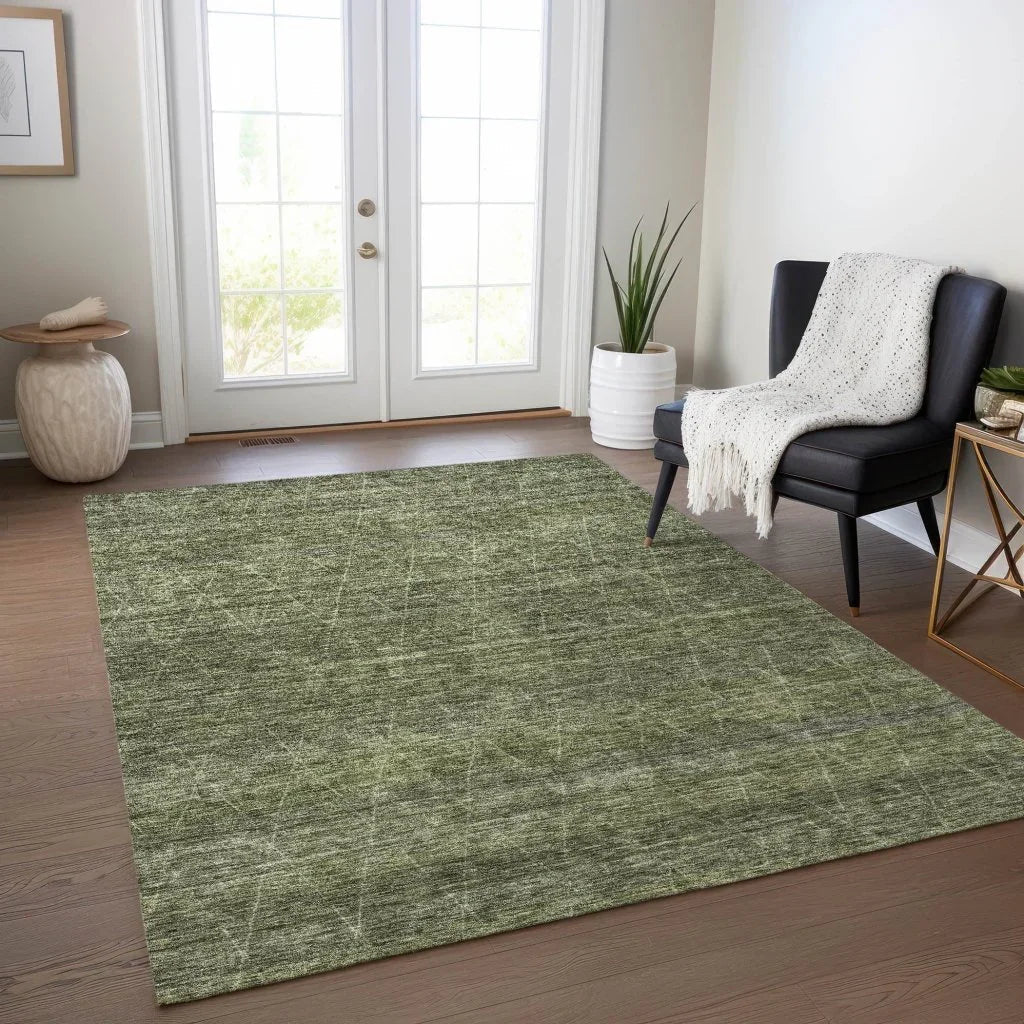 Elaria Green Washable Indoor - Outdoor Rug - LOOMLAN - LOOMLAN Rugs - Outdoor Rugs