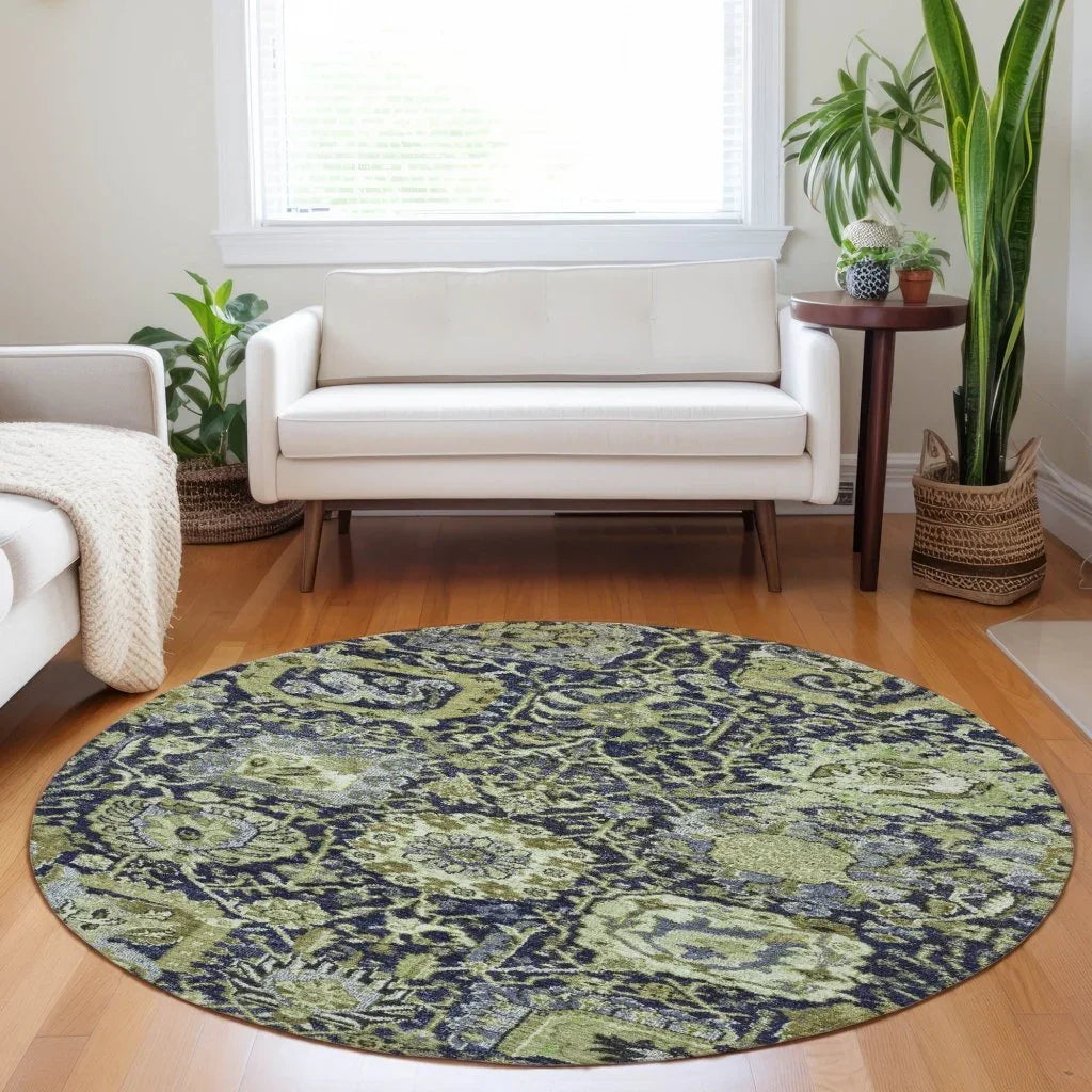 Elarion Green Washable Indoor - Outdoor Rug - LOOMLAN - LOOMLAN Rugs - Outdoor Rugs