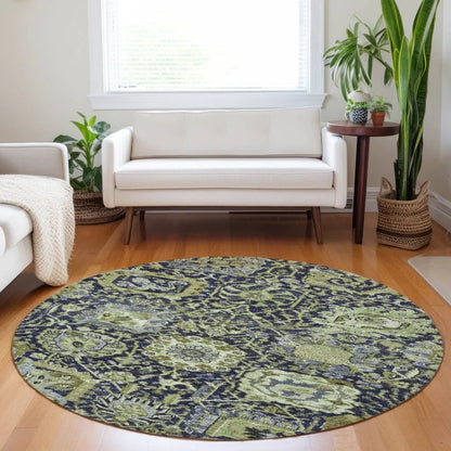 Elarion Green Washable Indoor - Outdoor Rug - LOOMLAN - LOOMLAN Rugs - Outdoor Rugs