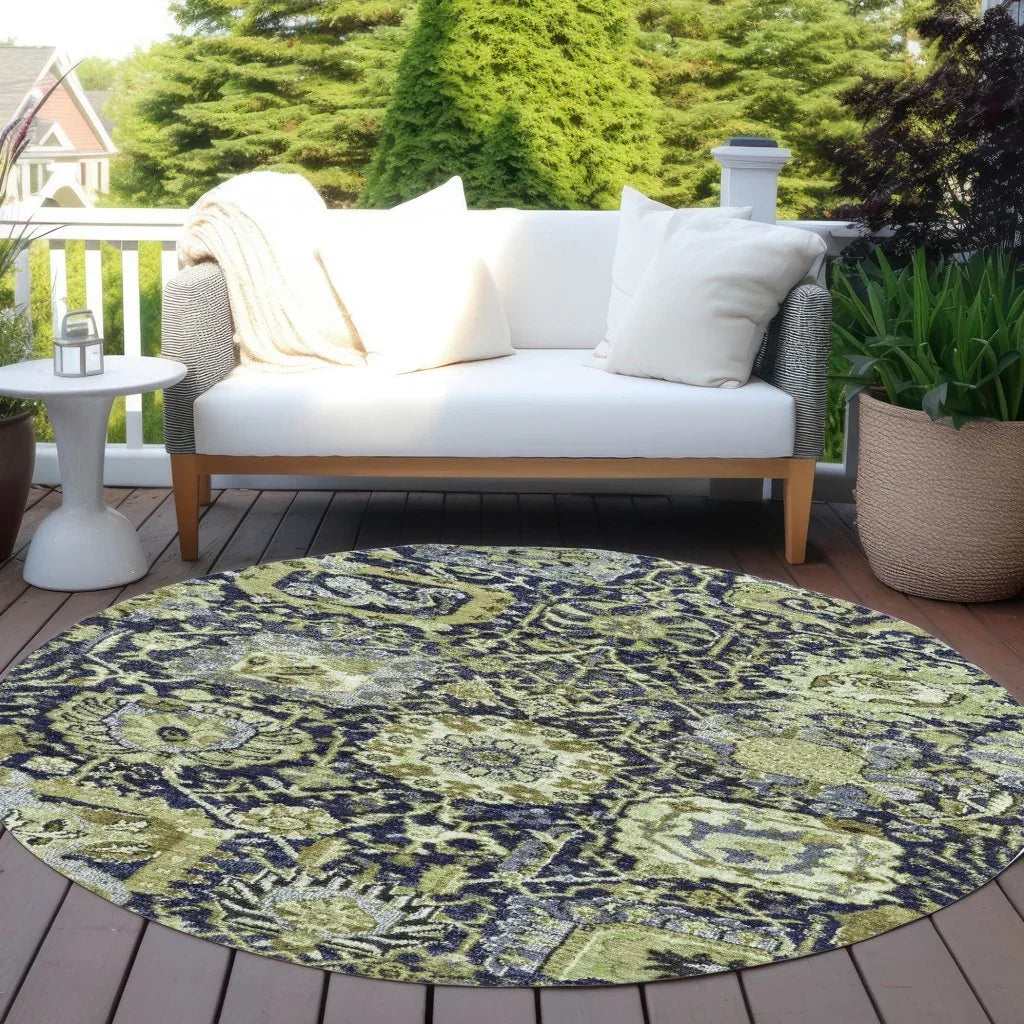 Elarion Green Washable Indoor - Outdoor Rug - LOOMLAN - LOOMLAN Rugs - Outdoor Rugs