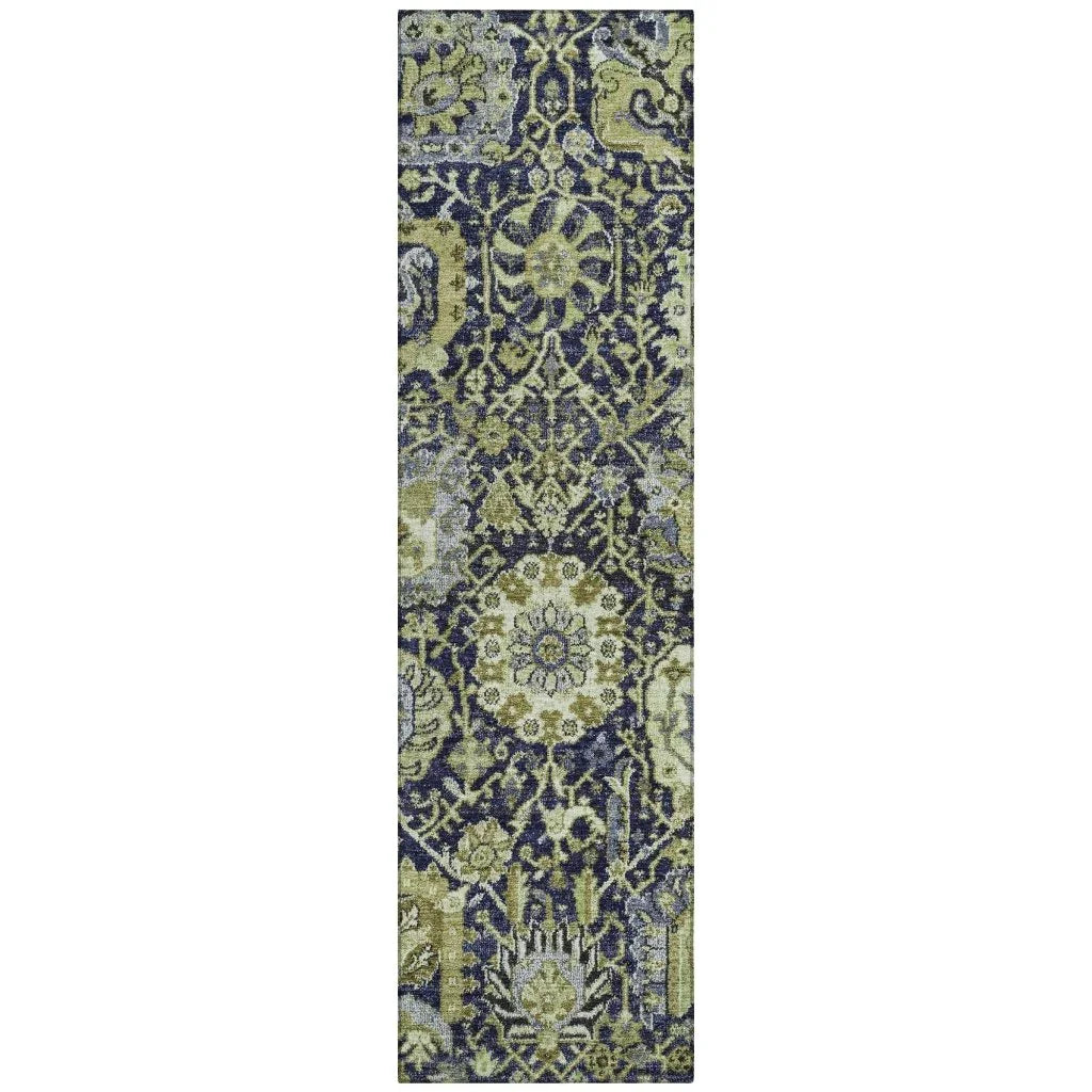 Elarion Green Washable Indoor - Outdoor Rug - LOOMLAN - LOOMLAN Rugs - Outdoor Rugs