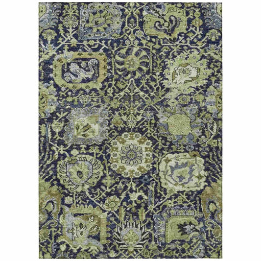 Elarion Green Washable Indoor - Outdoor Rug - LOOMLAN - LOOMLAN Rugs - Outdoor Rugs