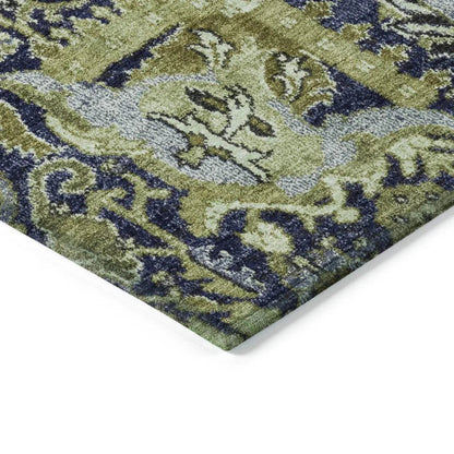 Elarion Green Washable Indoor - Outdoor Rug - LOOMLAN - LOOMLAN Rugs - Outdoor Rugs
