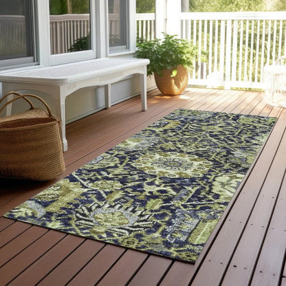 Elarion Green Washable Indoor - Outdoor Rug - LOOMLAN - LOOMLAN Rugs - Outdoor Rugs