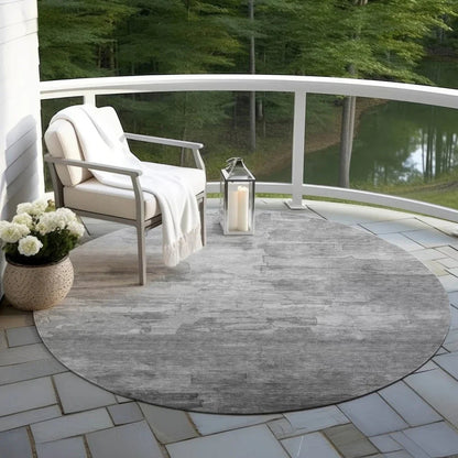 Elarune Gray Washable Indoor - Outdoor Rug - LOOMLAN - LOOMLAN Rugs - Outdoor Rugs