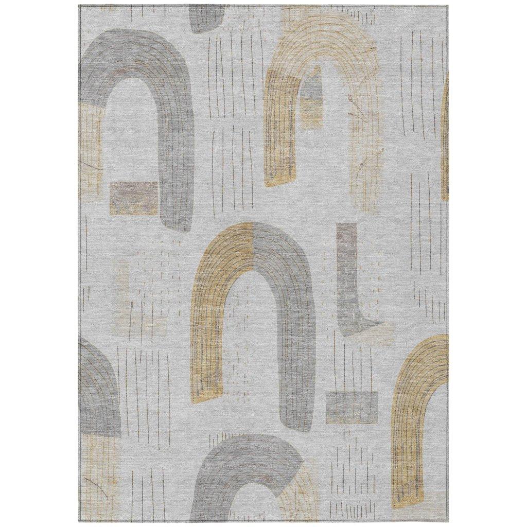 Elas Gray Washable Indoor - Outdoor Rug - LOOMLAN - LOOMLAN Rugs - Outdoor Rugs