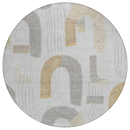 Elas Gray Washable Indoor - Outdoor Rug - LOOMLAN - LOOMLAN Rugs - Outdoor Rugs