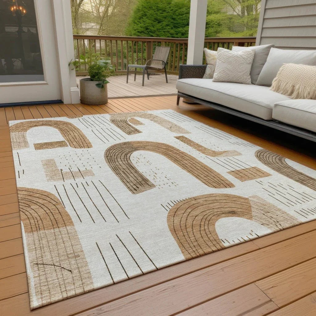 Elas Ivory Washable Indoor - Outdoor Rug - LOOMLAN - LOOMLAN Rugs - Outdoor Rugs
