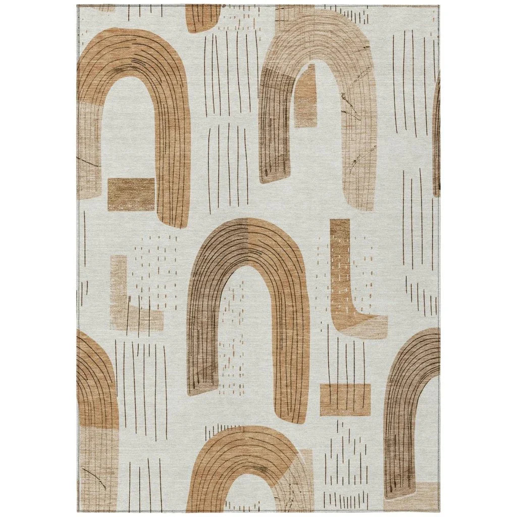Elas Ivory Washable Indoor - Outdoor Rug - LOOMLAN - LOOMLAN Rugs - Outdoor Rugs