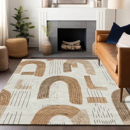 Elas Ivory Washable Indoor - Outdoor Rug - LOOMLAN - LOOMLAN Rugs - Outdoor Rugs